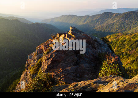 Dramatischen Blick auf Charlies Ballenzeh und der Smoky Mountains von der Appalachian Trail im Great Smoky Mountains National Park Stockfoto