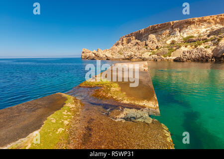 Berühmten Popeye Village at Anchor Bay, Malta Stockfoto