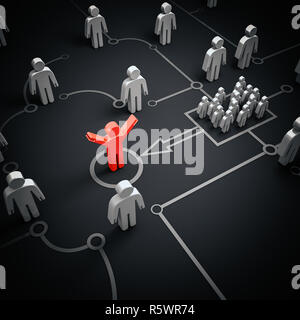 Konzept Ziel leader Leute, 3D-Rendering Stockfoto
