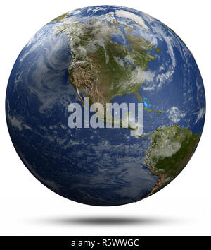 Nordamerika 3D Rendering planet Stockfoto