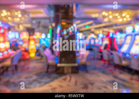 Abstrakte verschwommenen Hintergrund des Casino in Las Vegas City in Nevada, USA Stockfoto