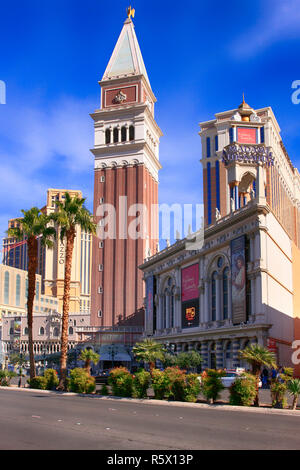 Die Venezianische St Mark's Campanile (Glockenturm) in Las Vegas, Nevada Stockfoto