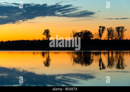 Sonnenuntergang, Crex wiesen Wildlife Management Area, November, Grantsburg, WI, USA, von Dominique Braud/Dembinsky Foto Assoc Stockfoto