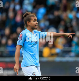 Akademie Stadion, Manchester, UK. 2. Dez, 2018. Frauen Super League Fußball, Manchester City v Arsenal; Nikita Parris von Manchester City Credit: Aktion plus Sport/Alamy leben Nachrichten Stockfoto