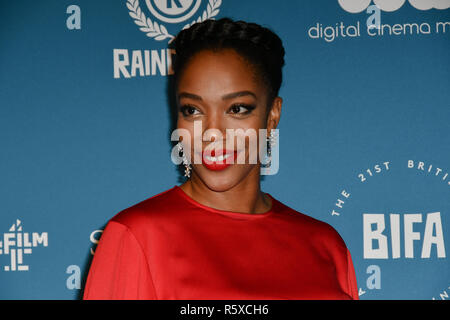 Naomi Ackie Arrivers am 21 sh British Independent Film Awards am 1 Old Billingsgate am 21. Dezember 2018, London, UK. Bild Capital/Alamy leben Nachrichten Stockfoto