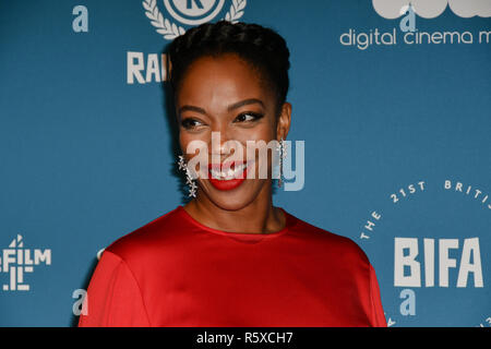 Naomi Ackie Arrivers am 21 sh British Independent Film Awards am 1 Old Billingsgate am 21. Dezember 2018, London, UK. Bild Capital/Alamy leben Nachrichten Stockfoto