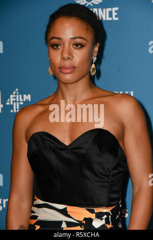Nina Toussaint weiß Arrivers am 21 sh British Independent Film Awards am 1 Old Billingsgate laufen am 21. Dezember 2018, London, UK. Bild Capital/Alamy leben Nachrichten Stockfoto