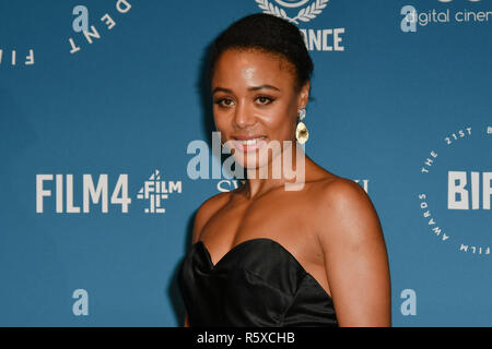 Nina Toussaint weiß Arrivers am 21 sh British Independent Film Awards am 1 Old Billingsgate laufen am 21. Dezember 2018, London, UK. Bild Capital/Alamy leben Nachrichten Stockfoto