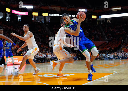 Dezember 2, 2018: Elijah Schmidt #14 der Texas A&M-CC Inselbewohner Drives zum Korb gegen John fulkerson #10 der Tennessee Freiwilliger während der NCAA Basketball Spiel zwischen der Universität von Tennessee Volunteers und der Texas A&M-CC Inselbewohner bei Thompson Boling Arena in Knoxville TN Tim Gangloff/CSM Stockfoto