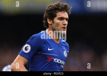 London, Großbritannien. 02 Dez, 2018. Marcos Alonso von Chelsea - Chelsea v Fulham, Premier League, Stamford Bridge, London, 2. Dezember 2018 Editorial nur verwenden - DataCo Einschränkungen gelten Credit: Spieltag Bilder begrenzt/Alamy leben Nachrichten Stockfoto