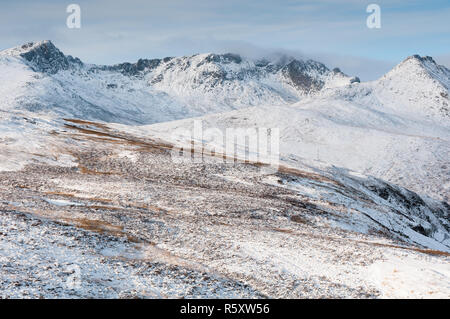 Gen Rosa und die umliegenden Berge im Winter, Isle of Arran, Schottland Stockfoto