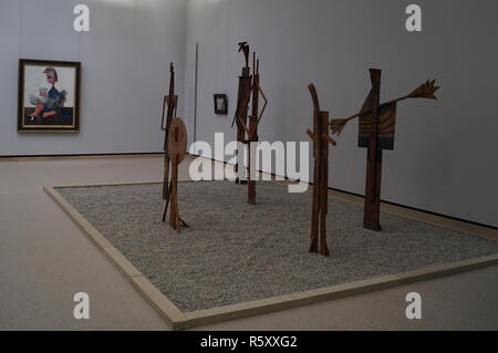 Badegäste. 1956. Gefunden Stücke Holz, zusammengestellt und überarbeitet. Stockfoto