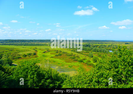 Desna River mit seinen sumpfigen Umgebung Stockfoto