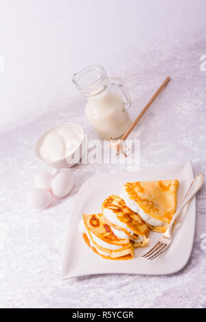 Ei Kuchen mit vanillaquark Stockfoto