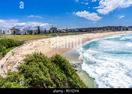 Bondi Beach an einem sonnigen Sommer in Sydney, Australien. Stockfoto