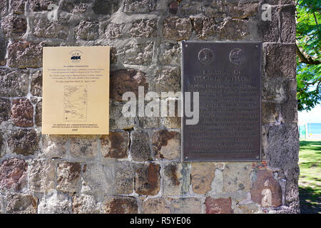 CHARLESTOWN, NEVIS-22 Nov 2018 - Blick auf die Nevis Historisches Museum, dem Geburtsort der amerikanischen Gründerväter Alexander Hamilton. Stockfoto