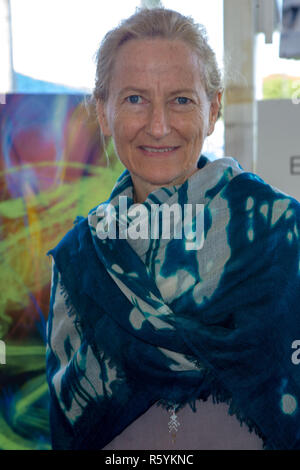 BRIDGEHAMPTON, NY - 26. August: Laurie Lamerecht bei Hampton Classic Horse Show Gelände am 26. August 2018 in Bridgehampton, New York. (Foto von Steve Mack/S.D. Mack Bilder für Ergun Khorchin) Stockfoto