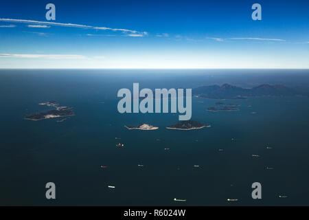 Luftaufnahme des Soko-Inseln. Eine Gruppe von Inseln in Hongkong im Südwesten der Insel Lantau in das Südchinesische Meer. Stockfoto