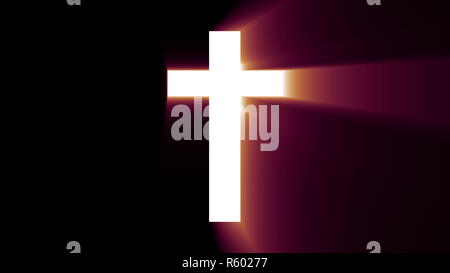 Licht Kreuz Christi, Ray beams Hintergrund Stockfoto