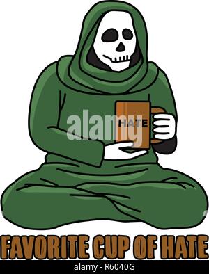 Lieblingstasse des Hasses. Zitat von Trinkwasser Stock Vektor