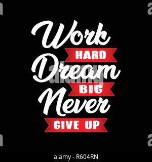 Arbeiten hart, Dream Big Stock Vektor