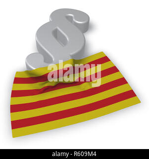 Flagge von Katalonien und Absatz Symbol Stockfoto