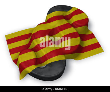 Flagge von Katalonien und Absatz Symbol Stockfoto