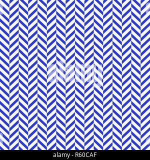 Hand blau Fischgrätenmuster Design gezeichnet. vector eps Abbildung 10 Stock Vektor