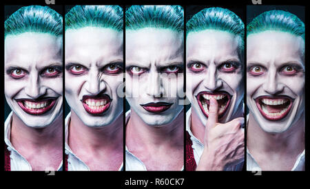 Bloody Halloween Thema: Crazy vampire Gesicht Stockfoto