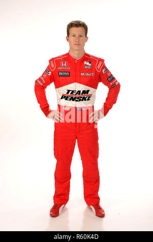 Ryan Briscoe von Australien beteiligt sich an der Indy Racing League Media Day bei Homestead-Miami Speedway in Homestead, Florida am 26. Februar 2008. Stockfoto