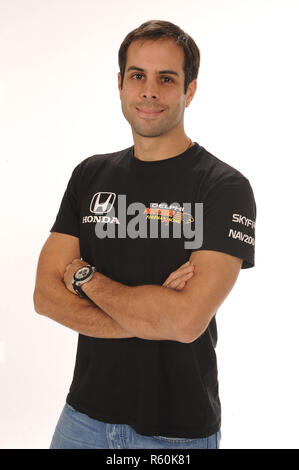 Vitor Meira Neuer Brasilien beteiligt sich an der Indy Racing League Media Day bei Homestead-Miami Speedway in Homestead, Florida am 26. Februar 2008. Stockfoto