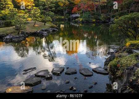 Garten Teich mit trittsteine im Garten des berühmten schottischen