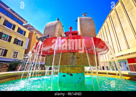 Rijeka Platz und Blick auf den Springbrunnen Stockfoto