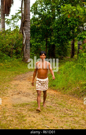 Bauern in der Maloca Bora von Iquitos in Peru Stockfoto