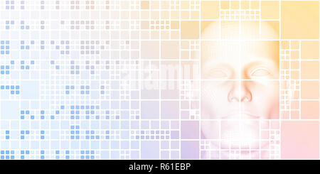 Künstliche Intelligenz Kopf Stockfoto