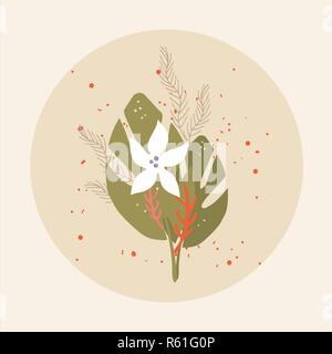 Schönen Blumenstrauß Geburtstag Einladung Grußkartenvorlage Vector Illustration Stock Vektor