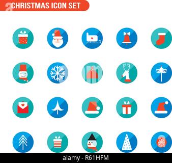 Weihnachten und Neujahr Icons Set Vector Illustration Stock Vektor