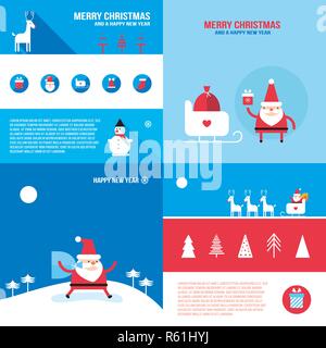 Weihnachten neues Jahr Banner ist Santa Claus Geschenke Geschenke Vector Illustration Stock Vektor