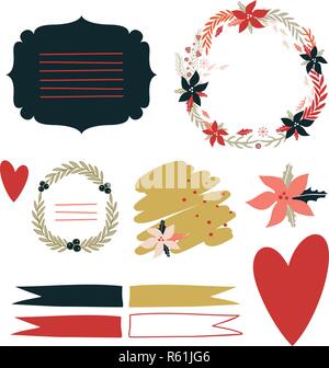 Hand design elemente für Ihr Design Label Dekoration variable Vector Illustration gezeichnet Stock Vektor