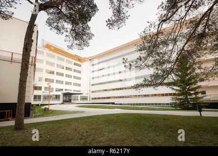 PAIMIO, FINNLAND - Dezember 2, 2018: Sanatorium Paimio von Alvar Aalto entworfen. Stockfoto