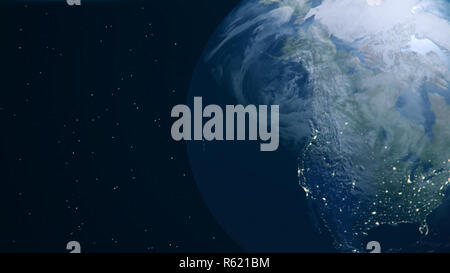 Abstrakten raum Hintergrund mit der Erde und der Sterne Stockfoto