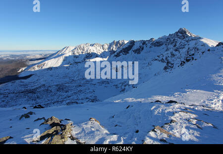 Berglandschaft im Winter. Tatra Kasprowy Wierch Zakopane Polen Stockfoto