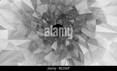 Low-poly-Tunnel. Digitale Illustration Stockfoto