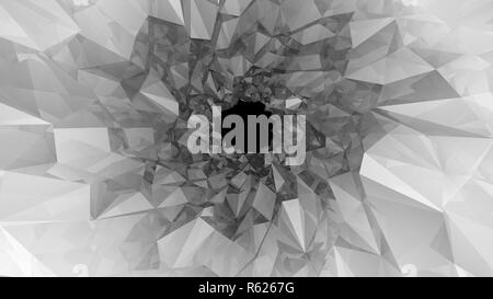 Low-poly-Tunnel. Digitale Illustration Stockfoto