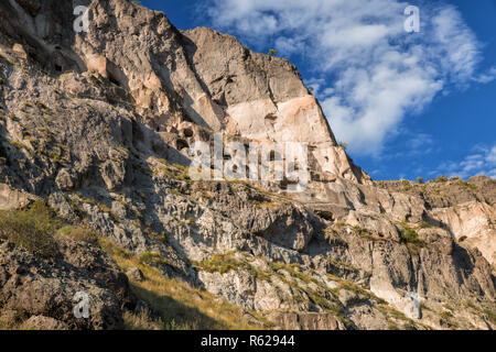 Höhlen in Georgien Vardzia Kloster, am Hang des Berges Erusheti Stockfoto