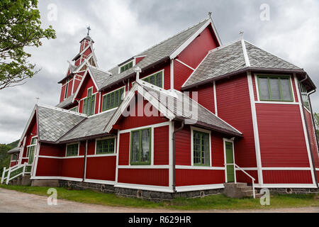Buksnes Kirche in Gravdal Stadt, Norwegen Stockfoto