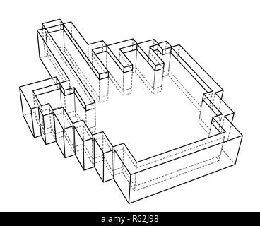 Zeiger hand Symbol. 3D-Darstellung Stockfoto