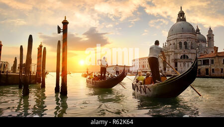 Canal Grande bei Sonnenuntergang Stockfoto