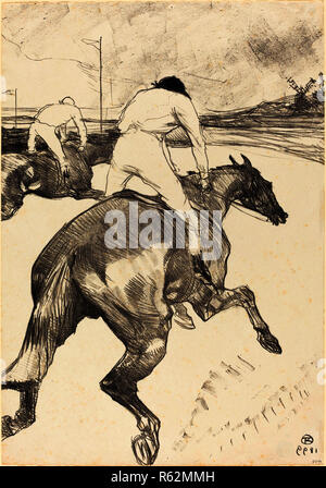 Der Jockey (Le Jockey). Stand: 1899. Medium: Lithographie in Schwarz. Museum: Nationalgalerie, Washington DC. Autor: Henri de Toulouse-Lautrec. Stockfoto