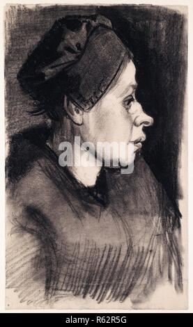 Kopf einer Frau. Datum: Dezember 1884 - Mai 1885, Nuenen. Abmessungen: 34,6 cm x 20,9 cm. Museum: Van Gogh Museum, Amsterdam. Stockfoto